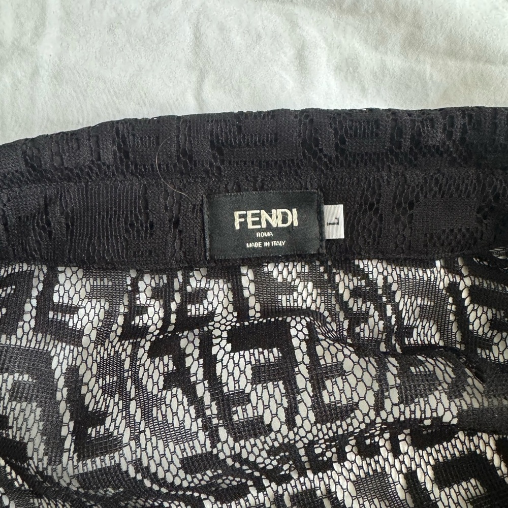 Fendi Monochrome Lace Overlay Dress